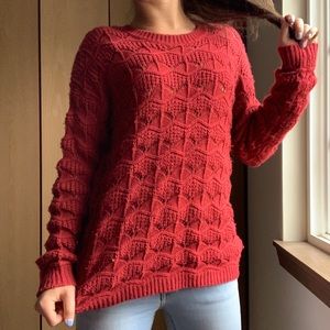 Forever21 Red Comfy Knit Sweater